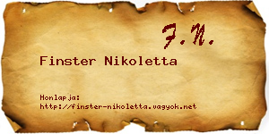 Finster Nikoletta névjegykártya